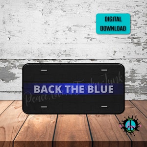 Back the Blue Police officer License Plate Png for Sublimation Printing, Correction officer License Plate Png, Digital Downloads