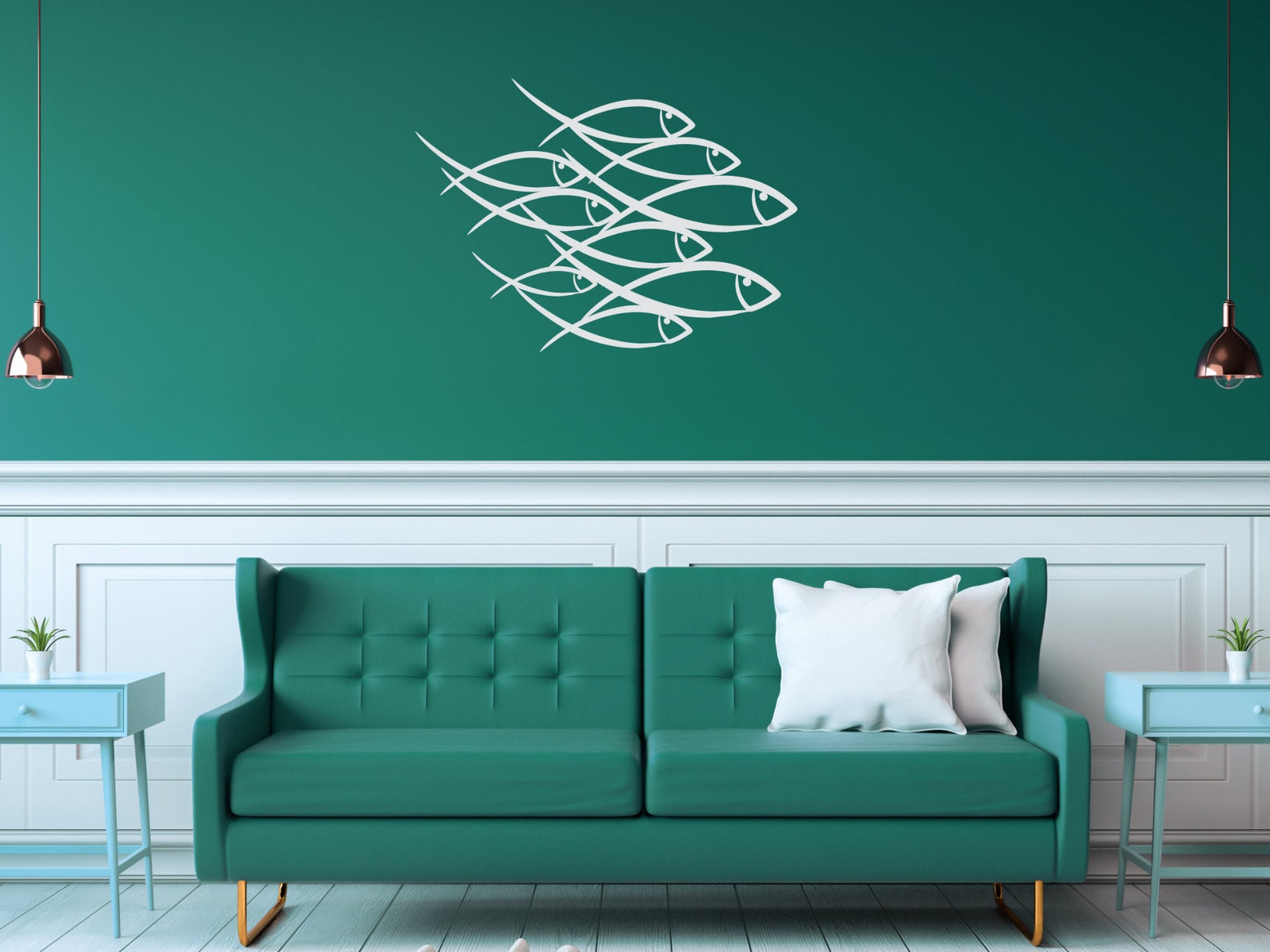 School of Fish Metal Wall Art Metal Wall Art Fish Wall Etsy