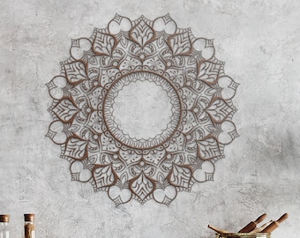 Lotus Flower Mandala Metal Wall Art: Bedroom Decor Gift