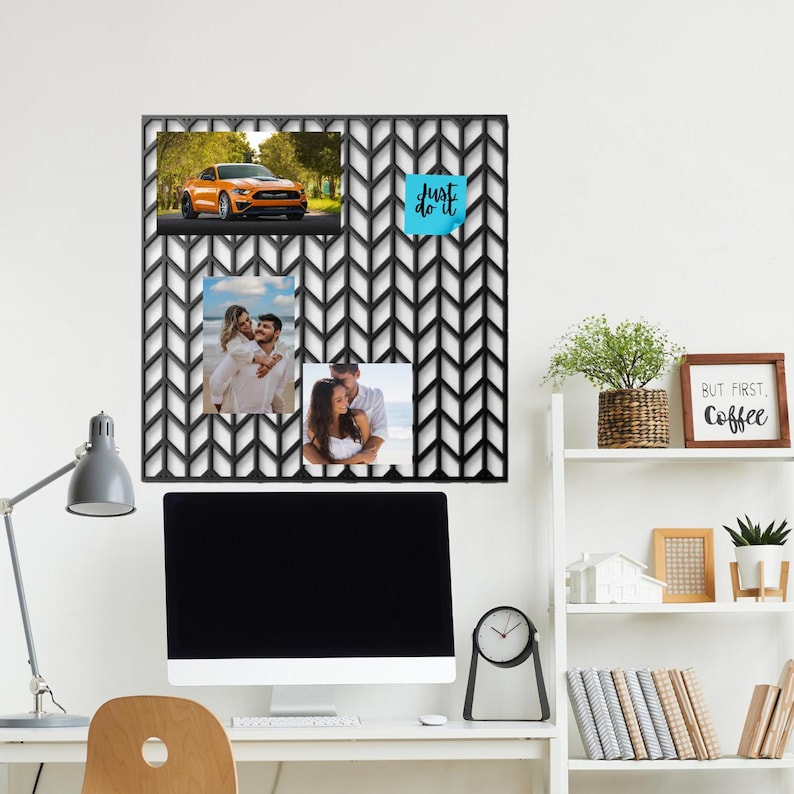 Elevate Your Dorm Décor: This Season’s Must-Have Metal Wall Art 7 Metal Photo Grid, Dorm Decor, Picture board, Luxury Wall Organizer Wall Grid, Grid Panel, Photo Hanging Display Chevron Metal Wall Art