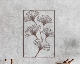 Ginkgo Biloba Metal Wall Art, Nature Wall Art, Outdoor Wall Decor,  Modern Leaf Decor, Kitchen Wall Art, Minimal Art, Elegant Art