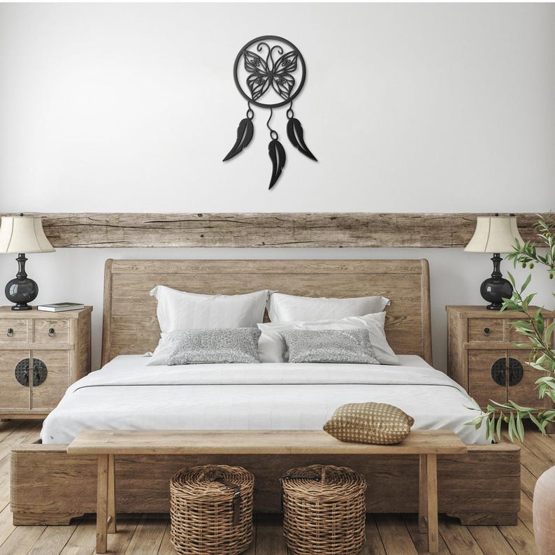 Dream Catchers: The Origins and Spiritual Meaning 19 Butterfly Dream Catcher Metal Wall Art, Boho Dreamcatcher Wall Hanging, Bedroom Wall Decor, Spiritual Wall Art, Living Room Wall Decor