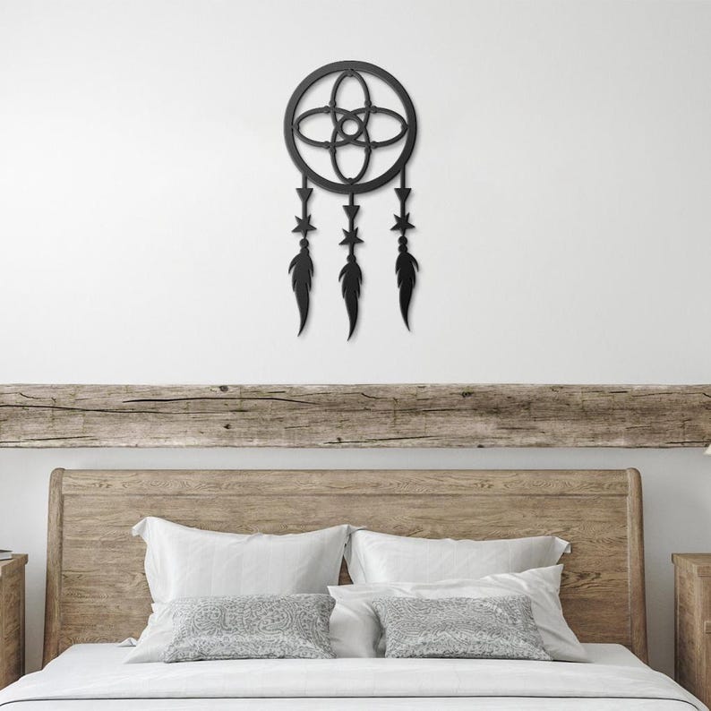 Dream Catchers: The Origins and Spiritual Meaning 7 Flower of file Dream Catcher Metal Wall Art Gift Dreamcatcher Wall Hanging, Native American Above The Bed Bedroom Wall Decor Gift