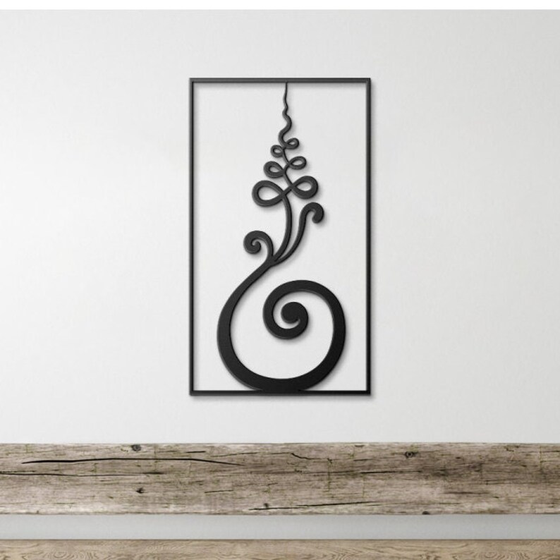 Unalome Metal Wall Art, Buddhist Symbol Wall Decor, Hindu Symbol Unalome, Gift For Spiritual Ones, Gift Of Selflove, Spiritual Wall Art