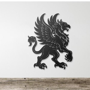 Griffin Metal Wall Art, Mythology Wall Art, Griffon Wall Art, Griffon Mythical Creature, Gryphon Metal Art, Eagle, Griffin Wall Plaque