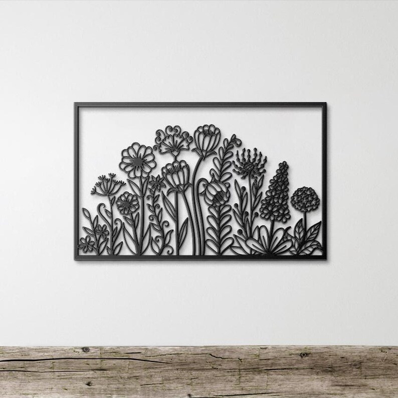 Elevate Your Dorm Décor: This Season’s Must-Have Metal Wall Art 19 Wildflower Garden Metal Wall Art, Kitchen Metal Wall Decor, House Garden Metal Wall Art, Flower Lovers Unique Birthday Gift Dorm Decor