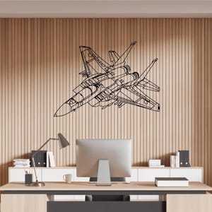 Military Aircraft Silhouette Metal Wall Art, Air Force Decor, Strike Plane Silhouette, Fighter plane Decor, F-15 Jet Aircraft Wall Hanging