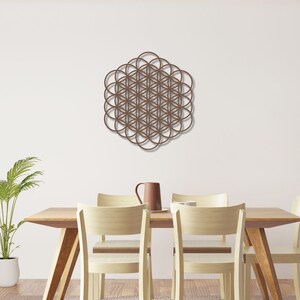 Flower of Life Metal Wall, Sacred Geometry Wall Art, Flower Of Life Geometric Wall Decor | Metal Wall Hanging  Yoga Gift | Yoga Art
