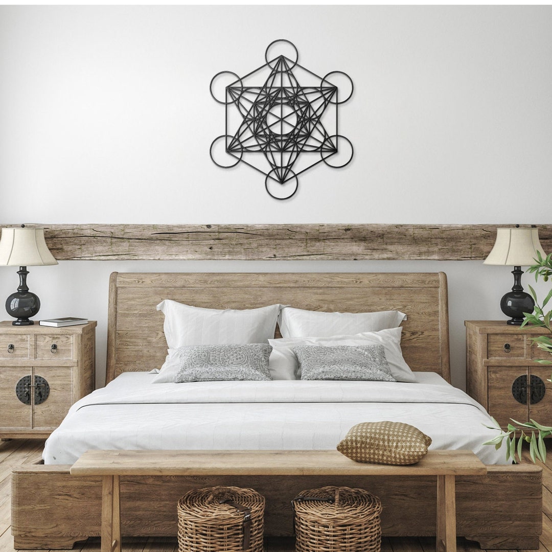 Metatrons Cube Metal Wall Art, Geometry Unique Modern Decoration for ...