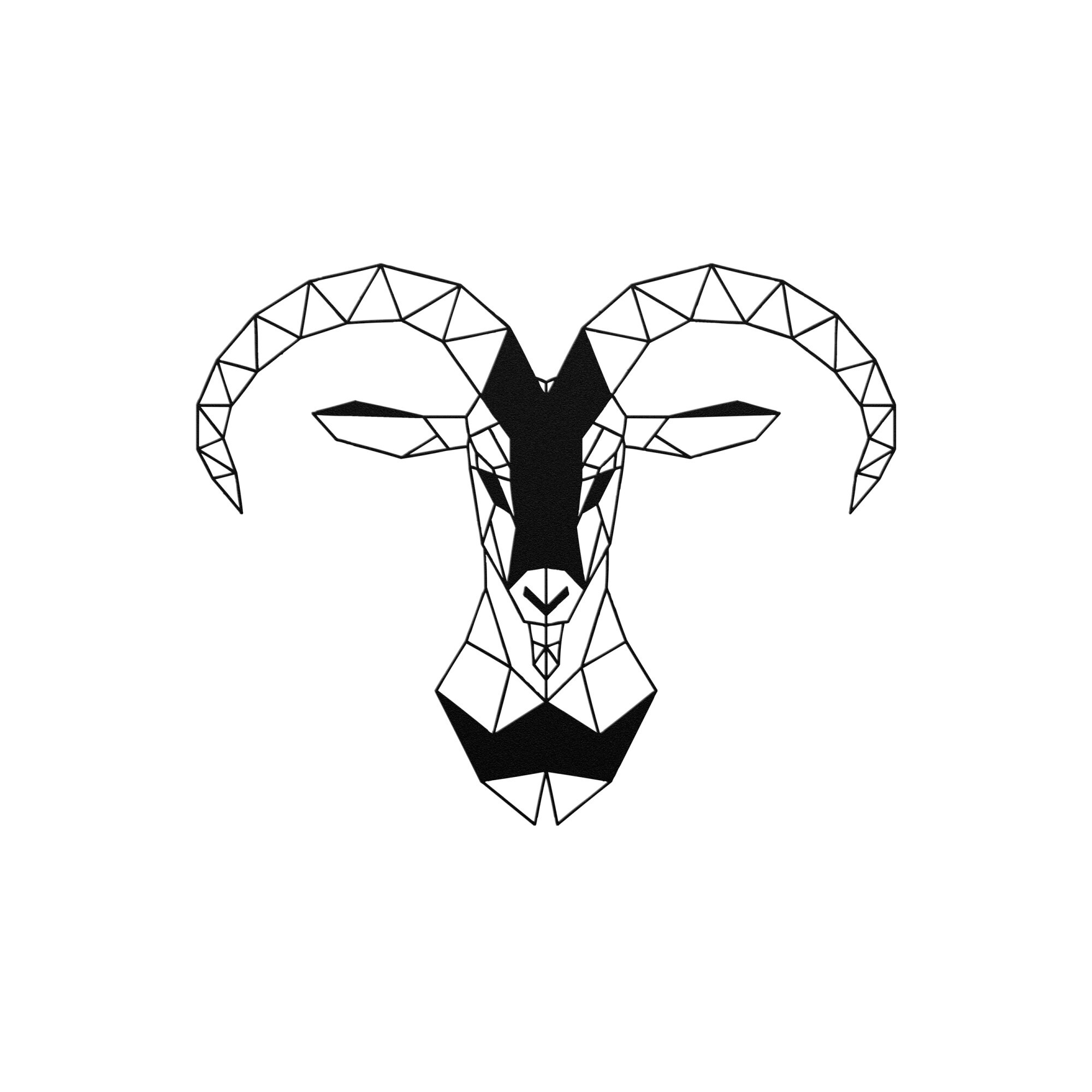 Geometric Mountain Goat Head Metal Wall Art Metal Mountain Goat Wall