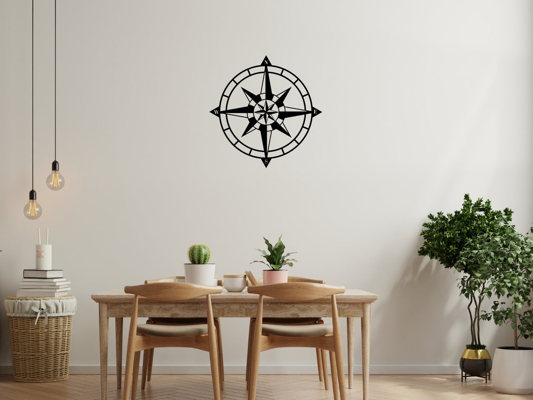 Nautical Compass Metal Wall Art Decor Nautical Wall Art Etsy