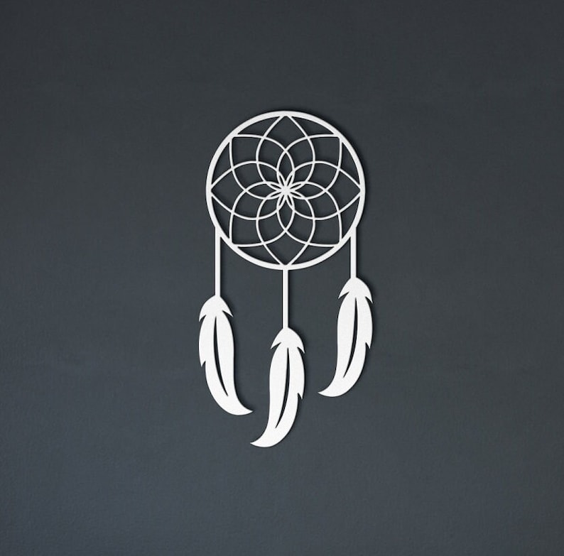 Dream Catchers: The Origins and Spiritual Meaning 21 Feng Shui Dream Catcher Metal Wall Art Native American Wall Art Bedroom Above The Bed Boho Decor, Aztec Large Gift, Flower of LIfe image 3