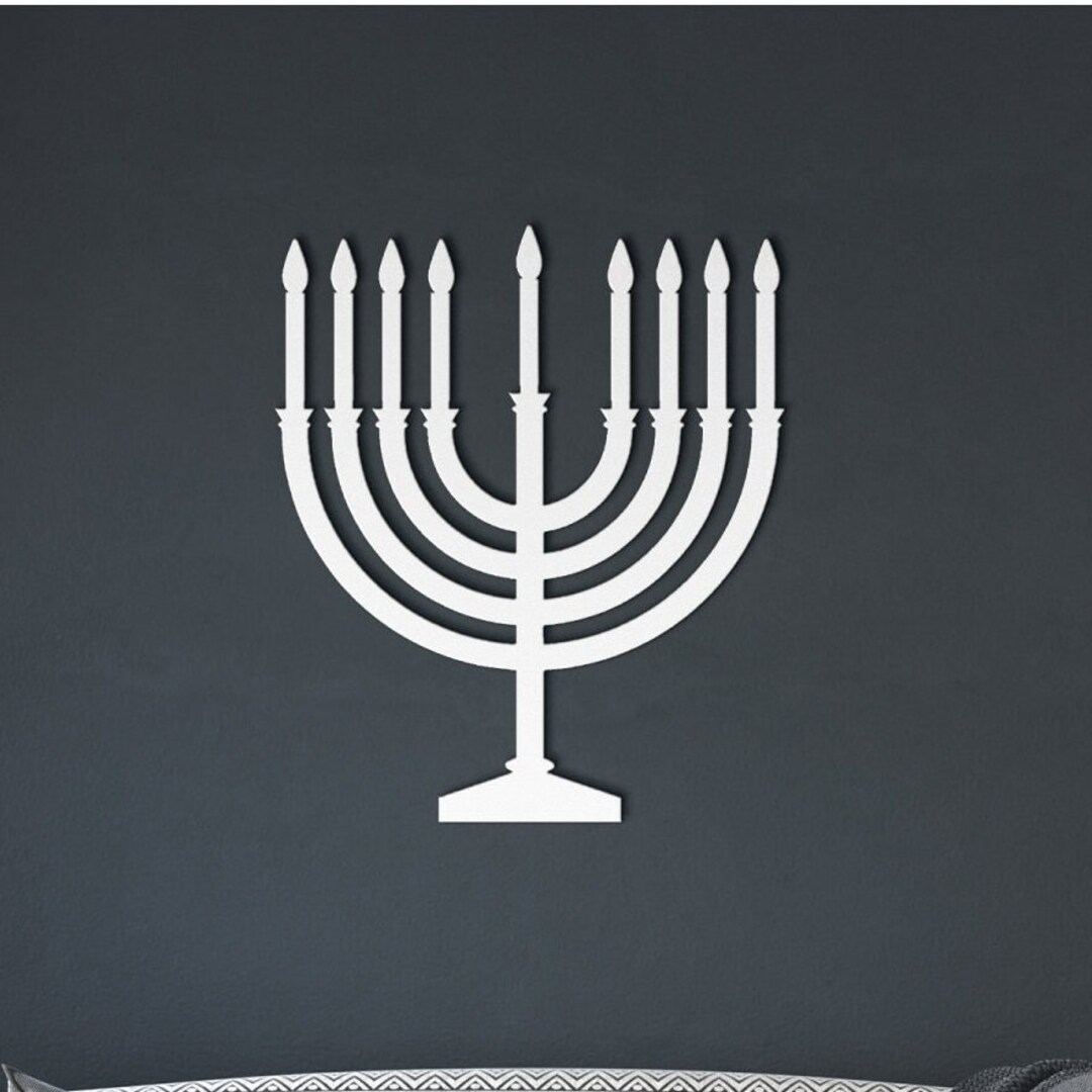 Hanukkah Metal Wall Art Gift Jewish Wall Art Decor Menorah Etsy