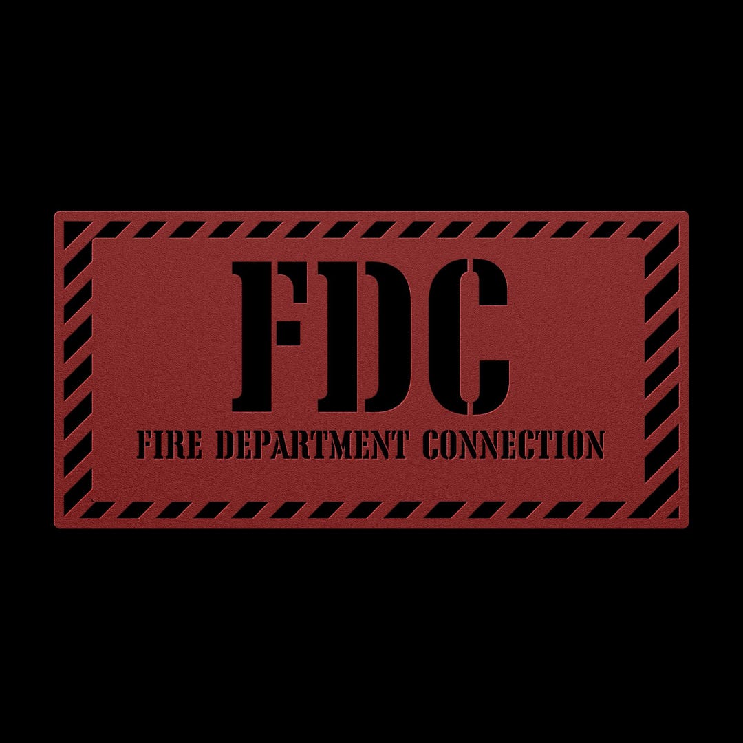 FDC Sign Metal Signs, FDC Signage • Fire Signage • Fire Department ...