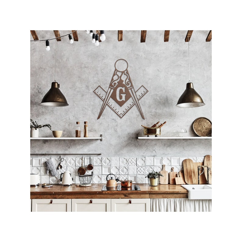 Freemasons Ruler and Compass Metal Wall Art, Masonic Wall Art ...