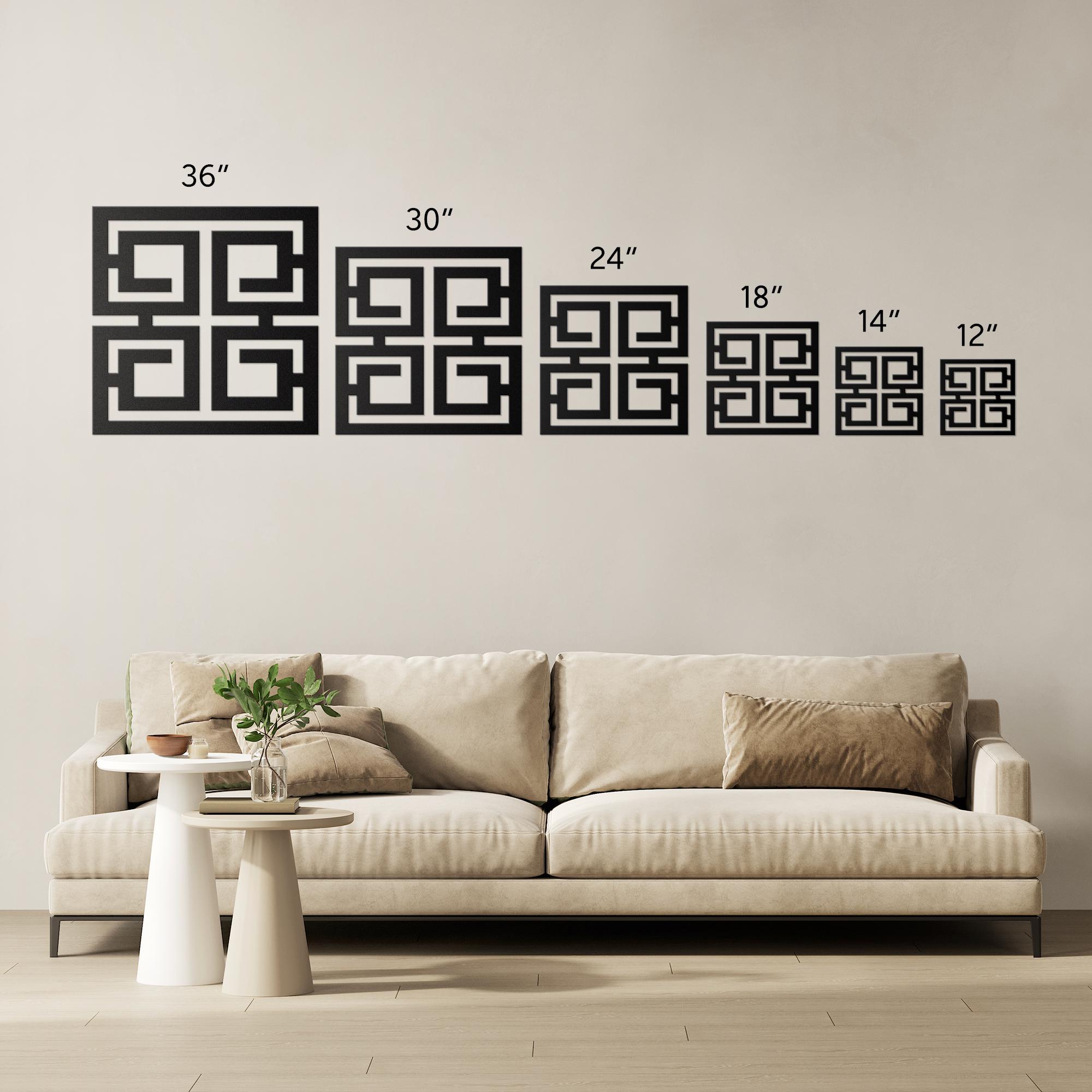 Small Metal Asian Signs Chinese Symbol Metal Wall Art, Chinese Art Character Wall Decor ...