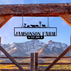 Metal Ranch Sign, Custom Farm Signs, Ranch Gate Signs, Personalized Farm Sign, Large Metal Farm Entrance Signs, Farm Sign, Farmhouse Decor
