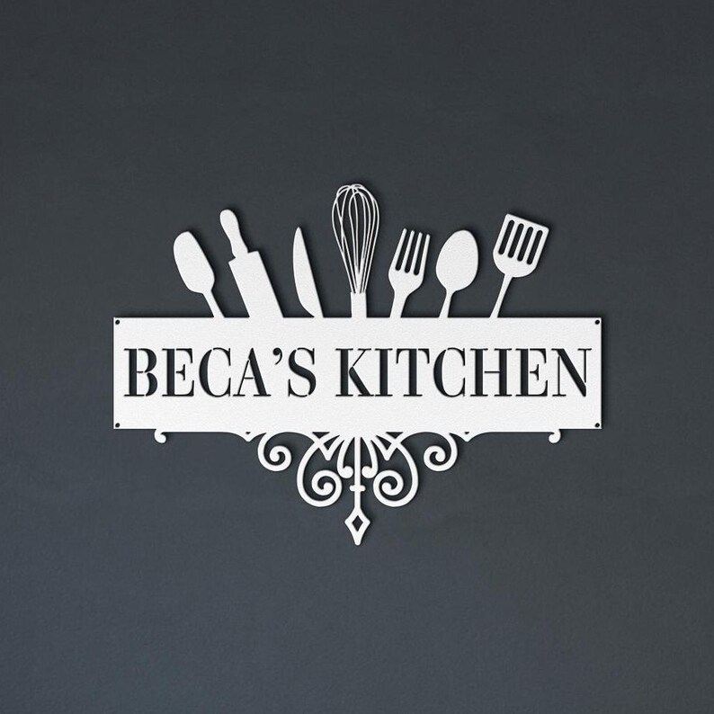 Personalized Kitchen Name Sign, Custom Kitchen Wall Art, Custom Gift