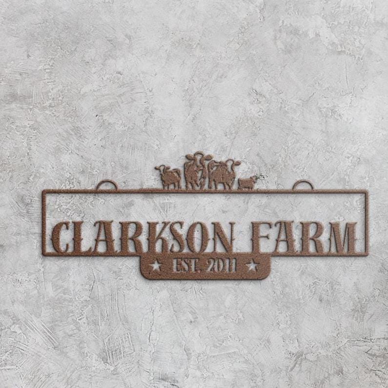 Custom Metal Farm Sign: Personalized Ranch Gate Entrance - Etsy