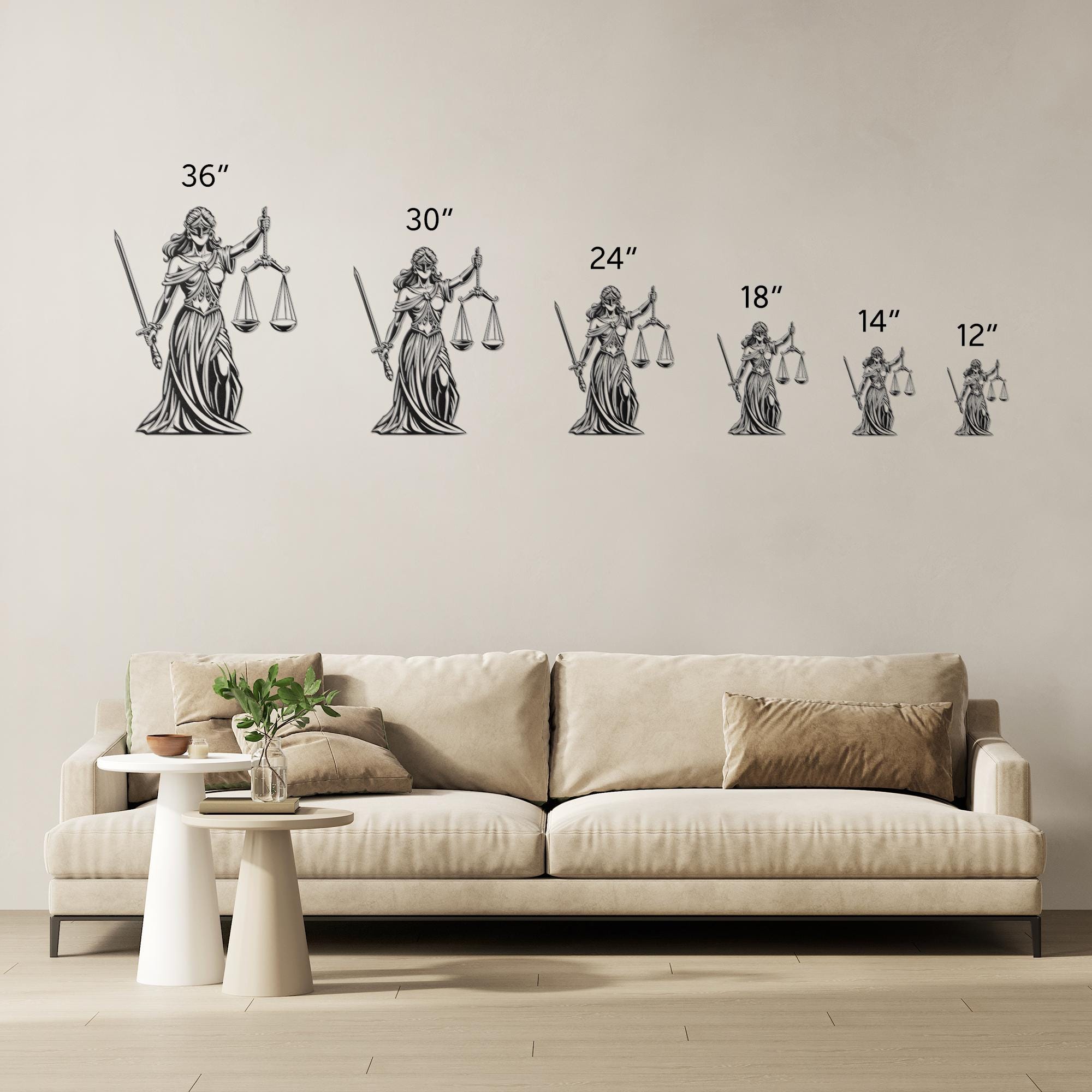 Lady Justice Metal Wall Art, Metal Wall Decor, Law Firm Wall Art ...