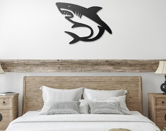 Metal Shark Wall Art, Fish Family Wall Sign, Flock Of Fish Sign, Nautical Wall Art, Marine-Themed Interior Decor, Home Decor, Sea Decor