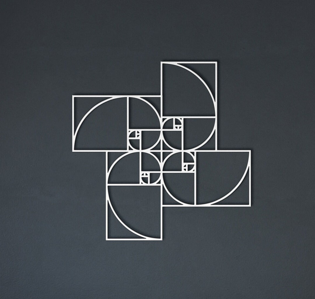 Golden Ratio Metal Wall Art Fibonacci Spiral Unique Etsy