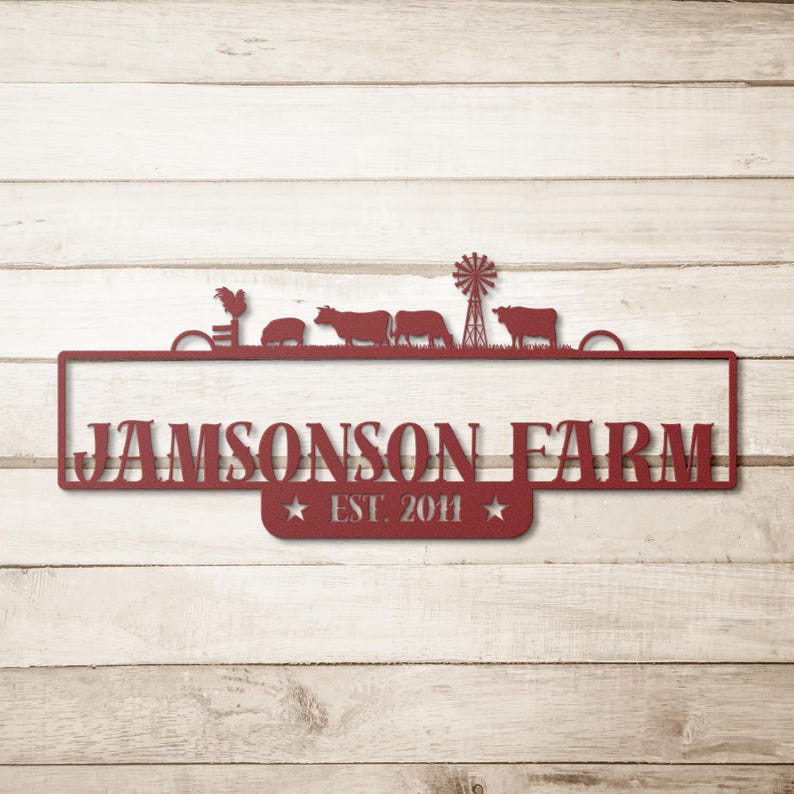 Metal Ranch Sign, Custom Farm Signs, Ranch Gate Signs, Personalized ...