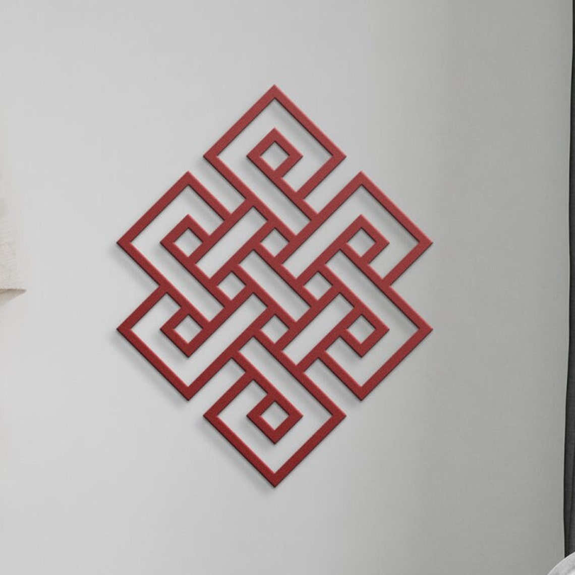 The Art of Feng Shui for Home and Office 25 Feng Shui Metal Wall Art, Good Luck Knot Sign Metal, Chinese Decoration, Mystical knot, longevity, Energy & health sign Yoga Wall Hanging