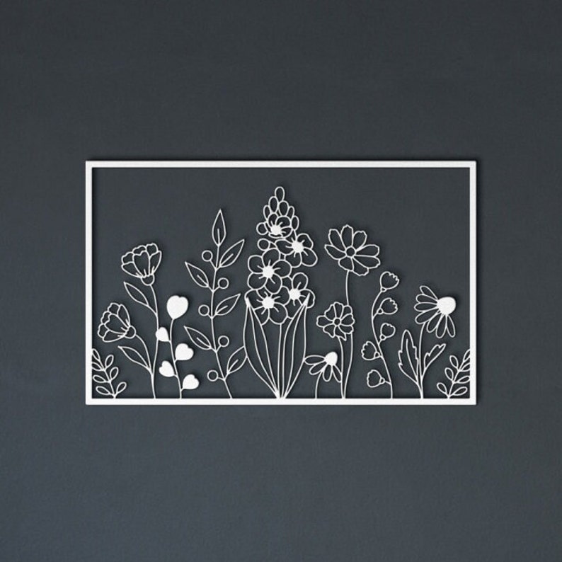 The Allure and Beauty of Wildflowers in Wall Art Home Decor 3 Wildflower Garden Metal Wall Art, Kitchen Metal Wall Decor, House Garden Metal Wall Art, Flower Lovers Unique Birthday Gift Dorm Decor