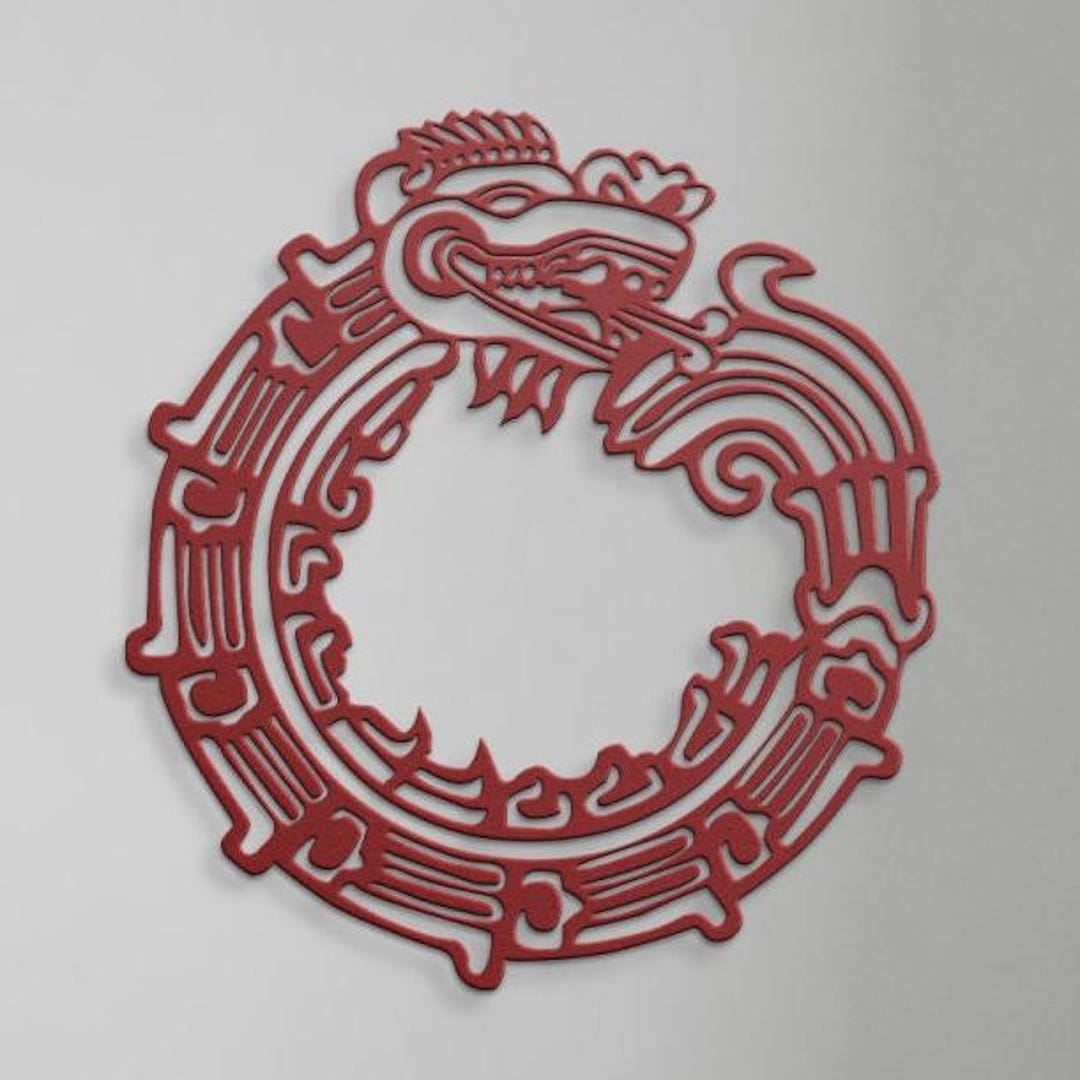 Ouroboros Dragon Metal Wall Art: Aztec Mayan Serpent Sign - Etsy
