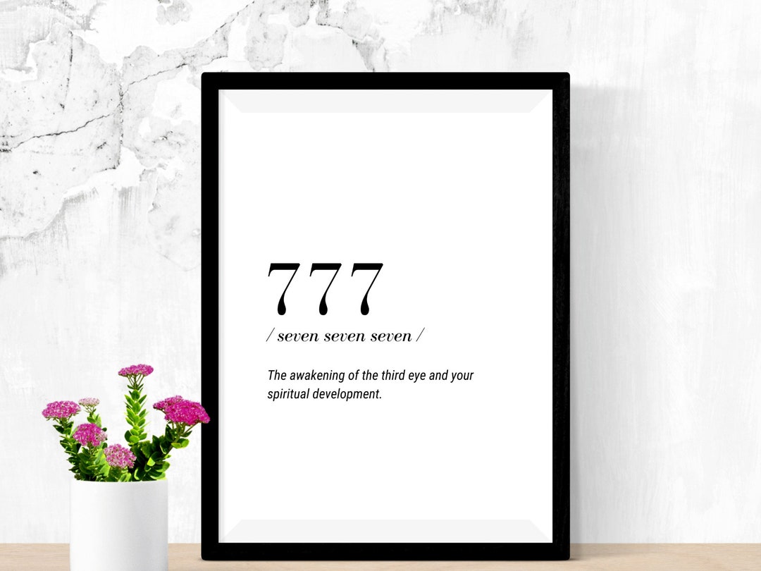 777 Angel Number Poster 777 Poster 777 Print Numerology - Etsy
