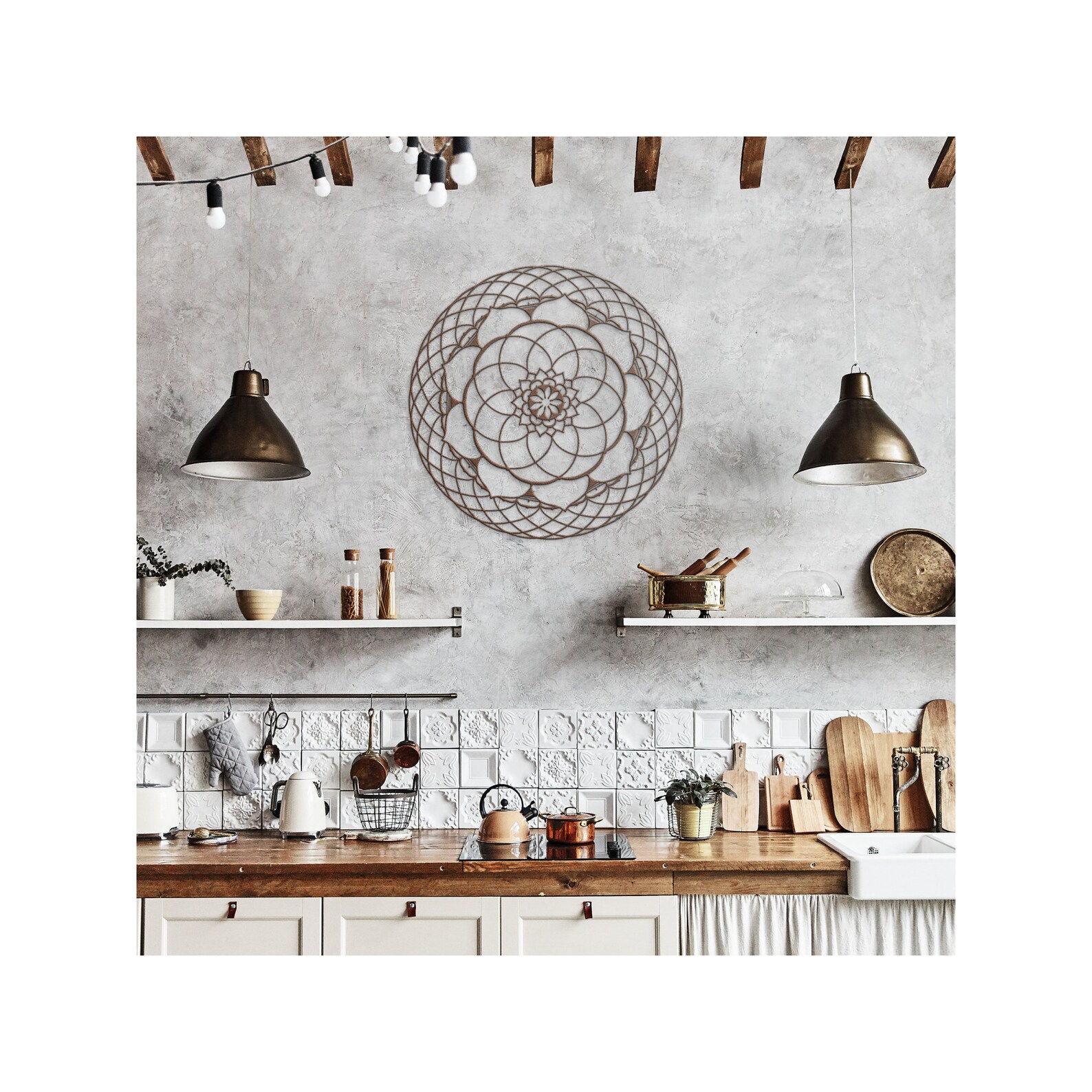 Seed of Life Metal Wall Art Sacred Geometry Mandala Wall Decor Outdoor ...