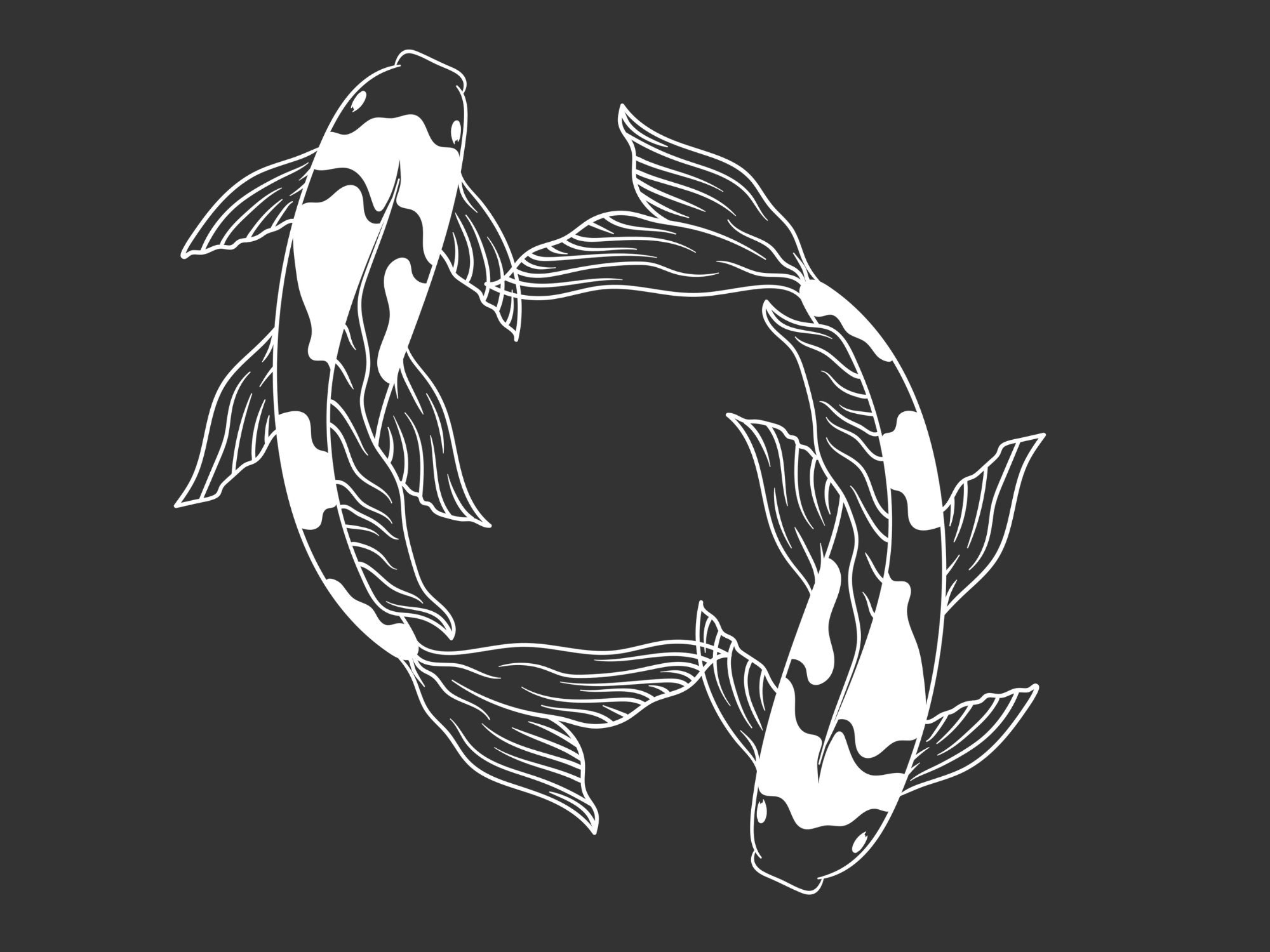 Koi Fish Wall Art Metal Feng Shui Home Design Koi Fish Wall Etsy