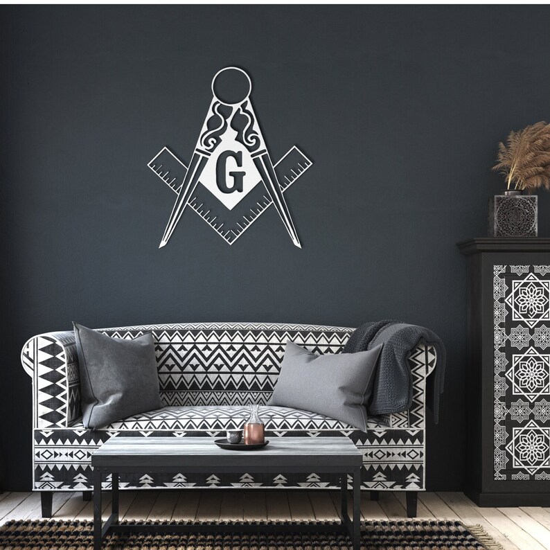 Freemasons Ruler and Compass Metal Wall Art, Masonic Wall Art ...
