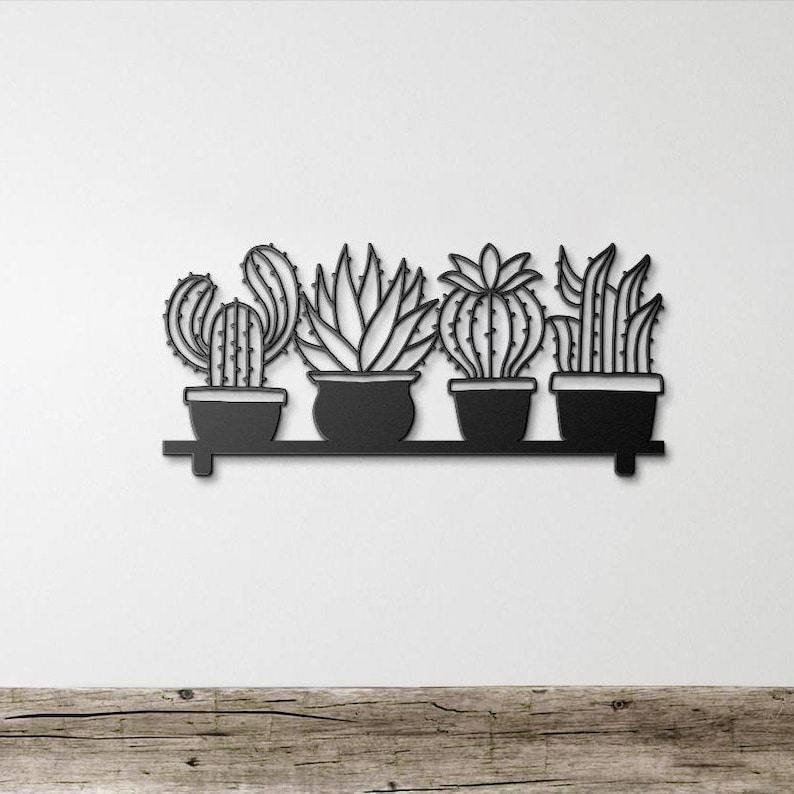 Cactus Metal Wall Art, Cactus Flower Wall Decor, Kitchen Decor, Outdoor Metal Wall Decor, Housewarming Gift Wall Hanging Mom Gift for her