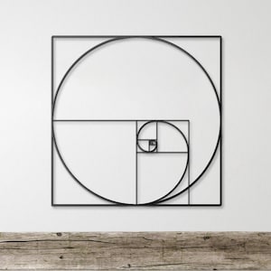 Golden Ratio Metal Wall Art, Fibonacci Metal Wall Art, Fibonacci  sequence Art, Geometric symbol Sacred Geometry, Fibonacci Spiral Gift,