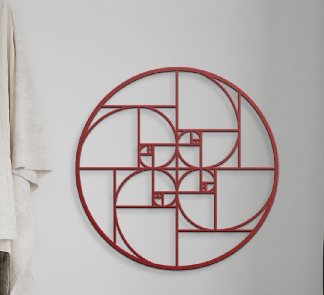 Golden Ratio Metal Wall Art Fibonacci Spiral Metal Wall Art, Unique Modern Decoration for Living
