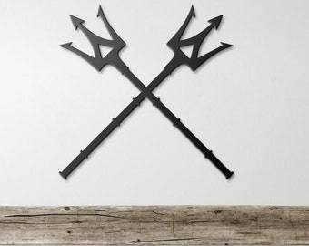Trident Metal Wall Art: Greek God Poseidon Spear Decor