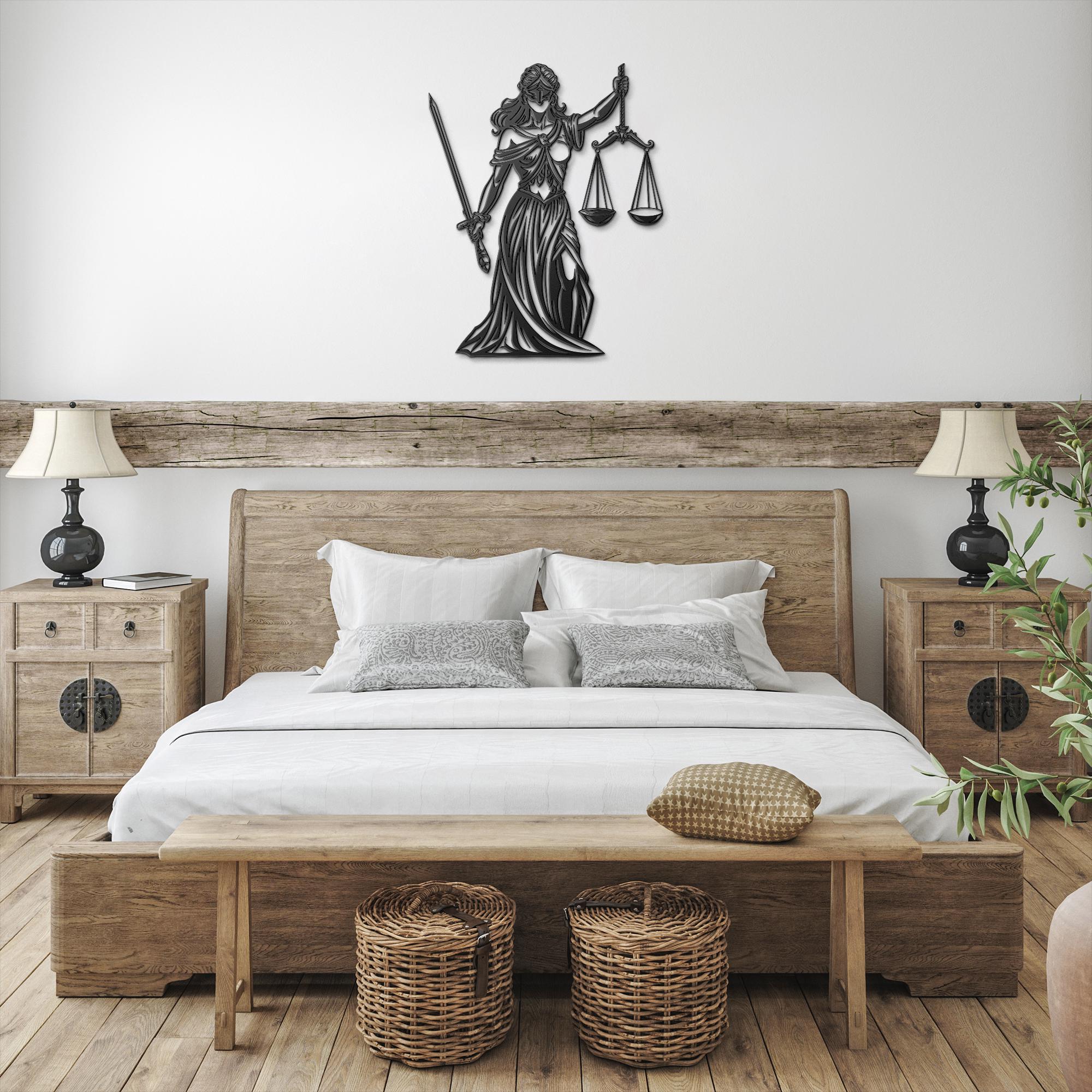 Lady Justice Metal Wall Art, Metal Wall Decor, Law Firm Wall Art ...
