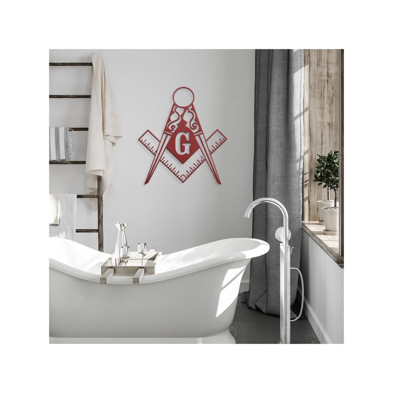 Freemasons Ruler and Compass Metal Wall Art, Masonic Wall Art ...