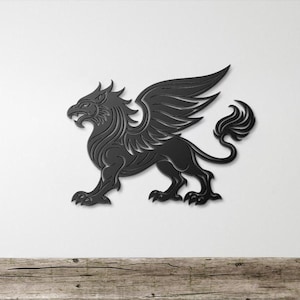 Mythology Griffin Metal Wall Art, Eagle Griffon Wall Art, Griffon Mythical Creature, Mythology Wall Art, Gothic Wall Art, Gryphon Wall Sign