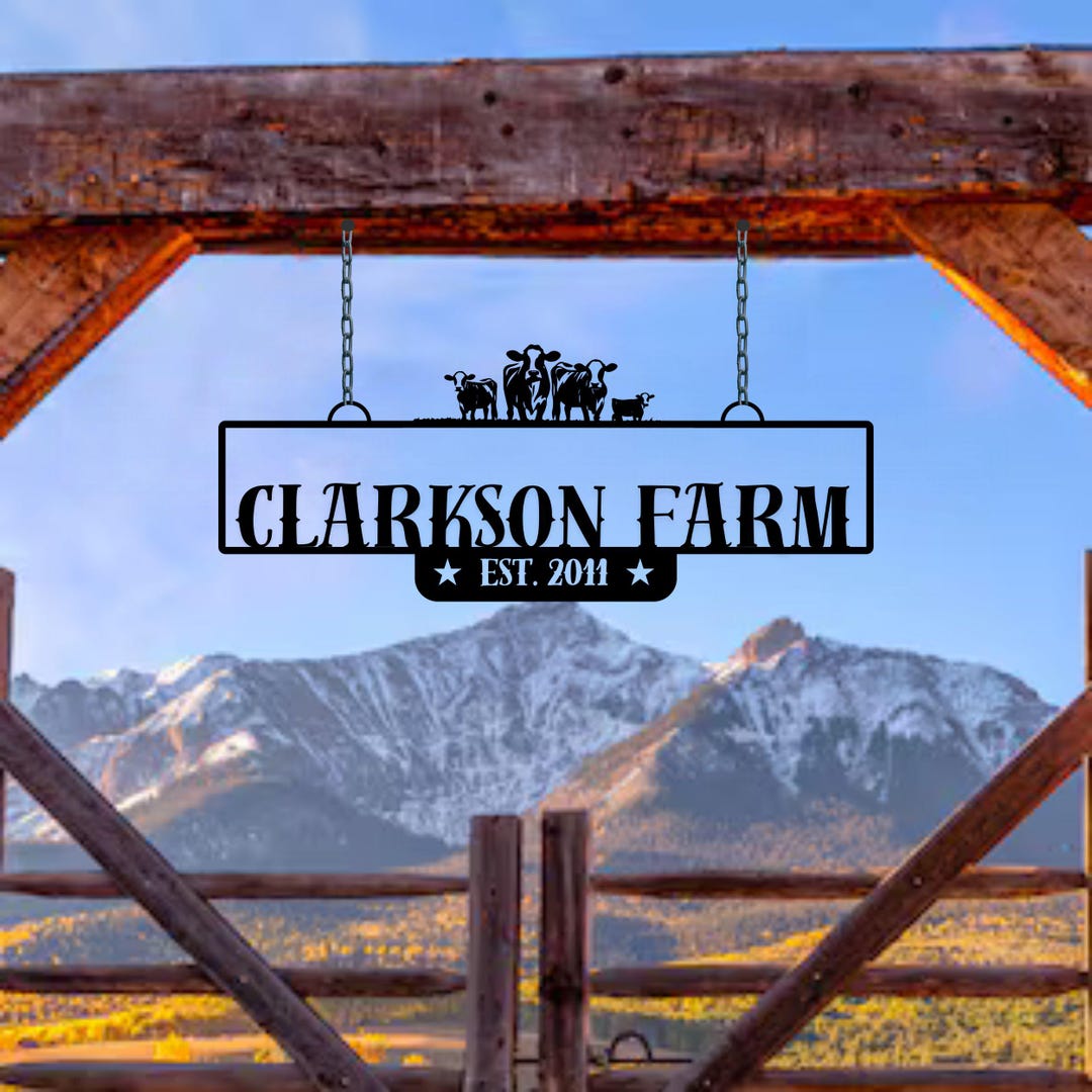 Custom Metal Farm Sign: Personalized Ranch Gate Entrance - Etsy