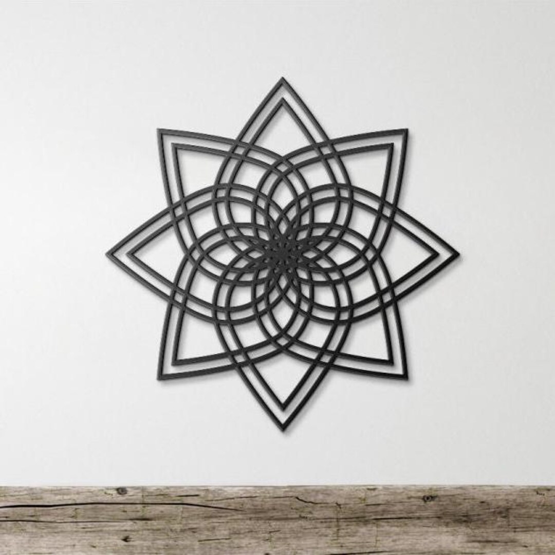 Sacred Geometry Metal Wall Art Gift Set Geometric Metal Art on Walls ...