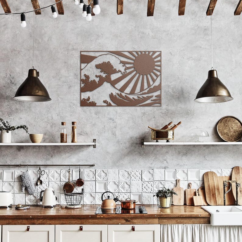 Elevate Your Dorm Décor: This Season’s Must-Have Metal Wall Art 17 The Great Wave Metal Wall Art, Japanese Wall Decor, Japan Art, Japanese Wave Decor, Kanagawa Hokusai Katsushika, Gift for him Japanese Art