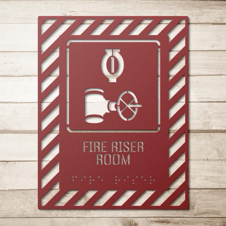 Steel Fire Riser Room Sign • Fire Signage • Metal FDC Signs, Fire Riser ...