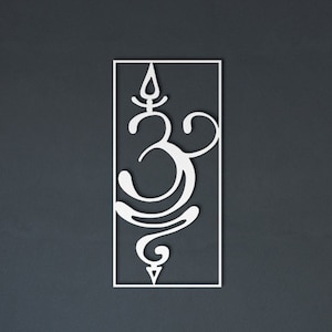 Om Sanskrit Symbol Metal Wall Art, Breathe Sanskrit Symbol, Om Yoga Symbol Wall Hanging Gift Decor, Zen Yoga Gift | Yoga Wall Art in Metal