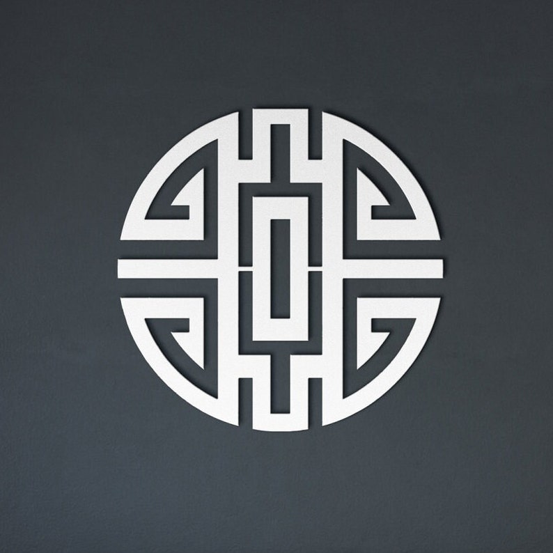 The Art of Feng Shui for Home and Office 33 Feng Shui Chinese Symbol Metal Wall Art, Wealth Attraction Sign Metal, Chinese Wealth and Prosperity Metal Sign Housewarming Gift