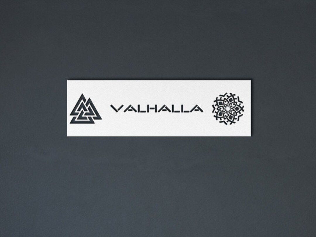 Valhalla Sign Viking Wall Art Viking Throne Decor Viking Etsy