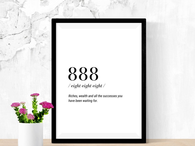 888 Angel Number Poster Wall Art Printable
