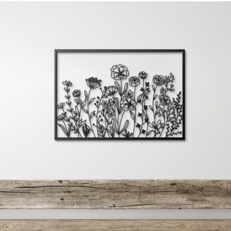 Wildflower Metal Wall Art, Wildflower, Bush Flower Metal Wall Decor, Metal Flowers Gifts, Spring Gift, Flower motifs, Wildflowers Wall Art Dorm Decor Gift
